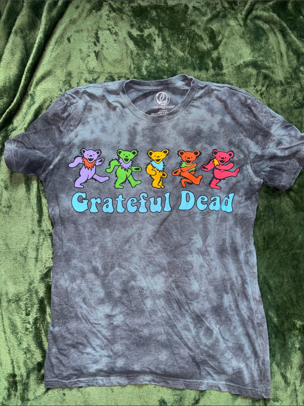 Grateful Dead Multicolor Dancing Bears Tee - Black Tie-Dye